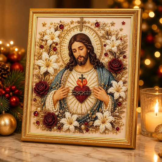 Sacred Heart of Jesus Pearl Art Kit