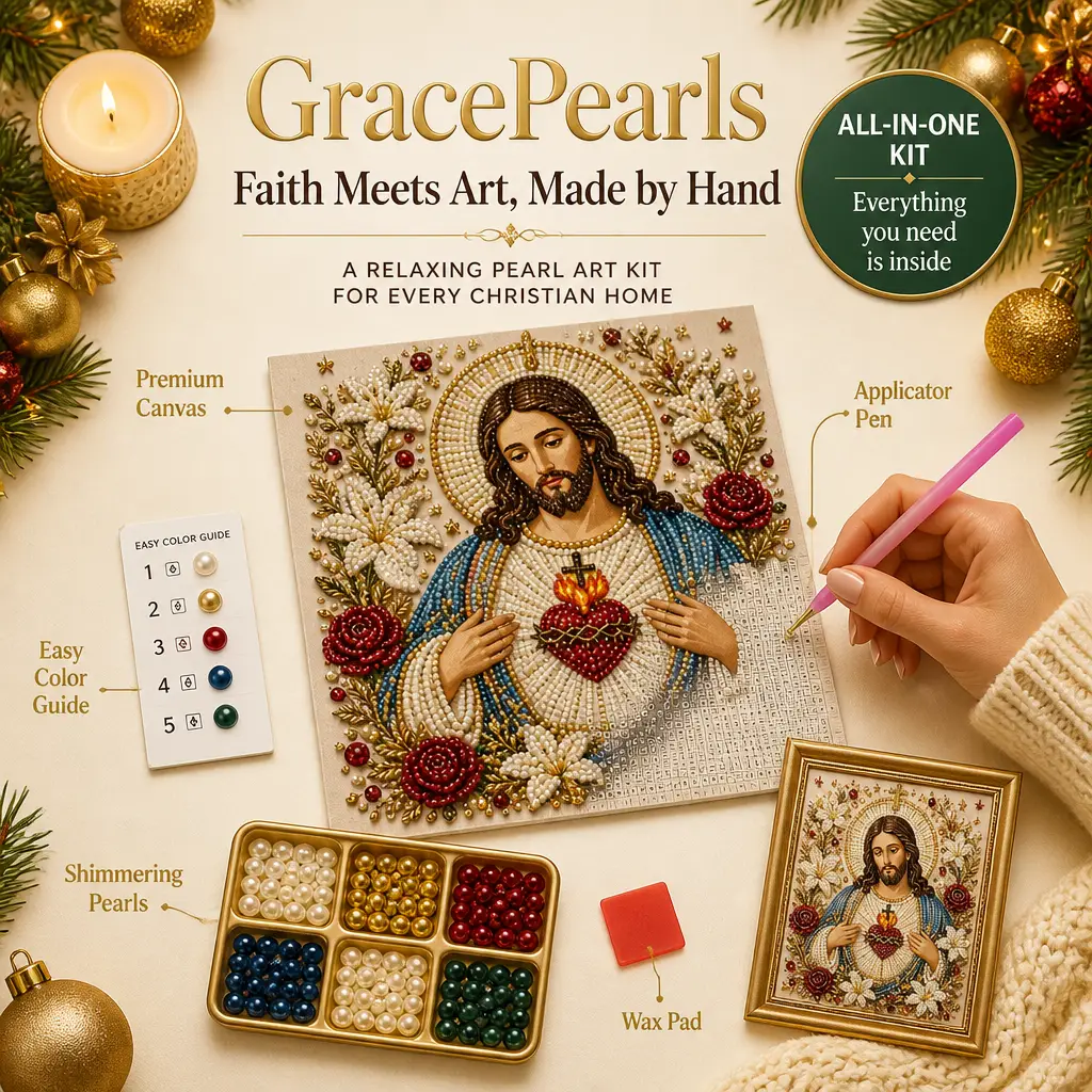 Sacred Heart of Jesus Pearl Art Kit